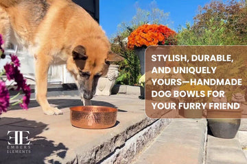 Stylish and durable handmade dog bowls for your furry friend - unique and personalized pet dining by Embers Elements