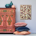 Decorative Tussar silk tapestry wall hanging with garden motifs.