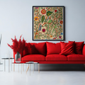 Unique Nakshi Kantha Tussar silk tapestry wall decor.