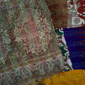 Unique Nakshi Kantha tussar silk tapestry, Patchwork 1 wall decor.