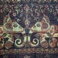 Unique Nakshi Kantha tussar silk tapestry, Patchwork 2 wall decor.