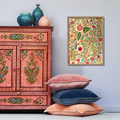 Handmade Nakshi Kantha Tussar silk tapestry featuring forest scenes.