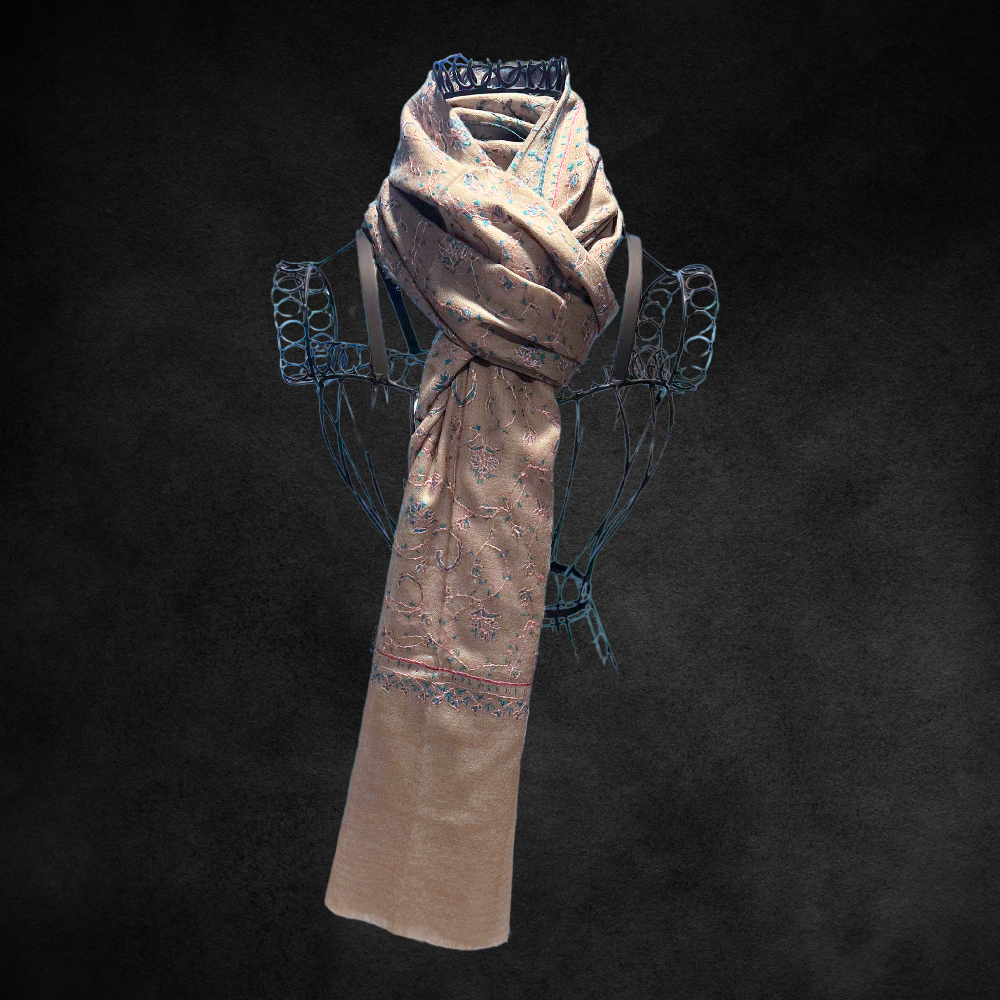 Elegant Blossom Breeze cashmere pashmina shawl.