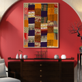 Elegant Nakshi Kantha tussar silk tapestry, Patchwork 1 design.