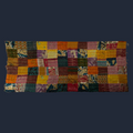 Patchwork 2 tussar silk tapestry, artisan Nakshi Kantha decor.