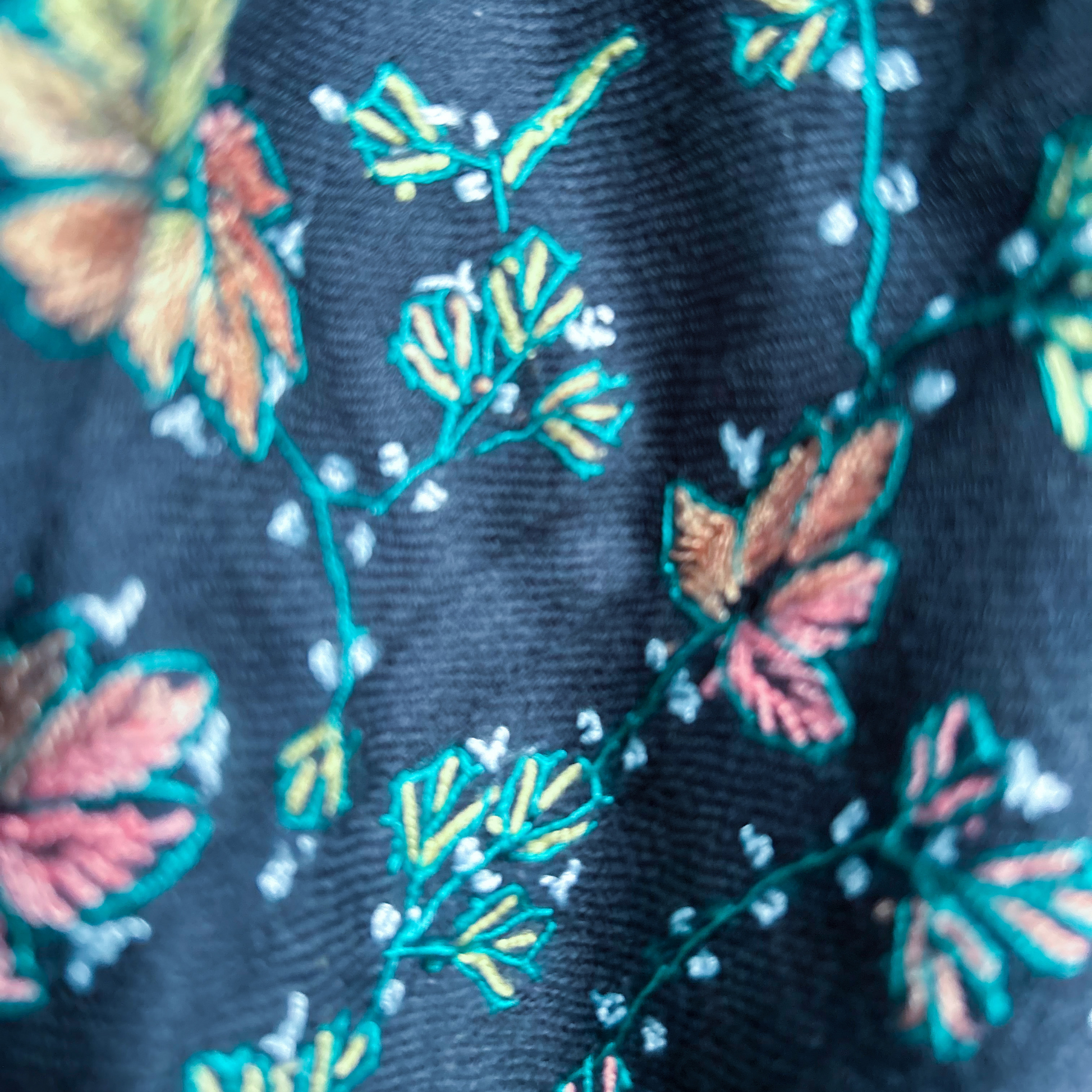 Midnight Meadows pashmina shawl, luxurious handwoven cashmere.