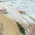 Elegant jaipuri block print quilt cream.