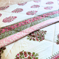 Cozy and decorative Kantha cotton throw quilt.