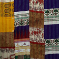 Premium tussar silk tapestry in Patchwork 1, handcrafted.