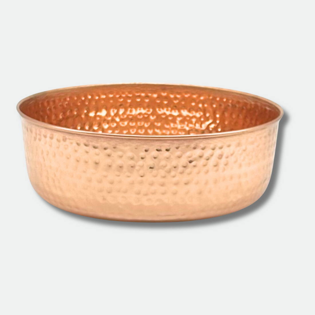AURORA hand-hammered pure copper pet water bowl for dogs and cats, Embers Elements