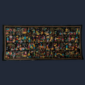 Handcrafted Nakshi Kantha silk tapestry wall hanging.