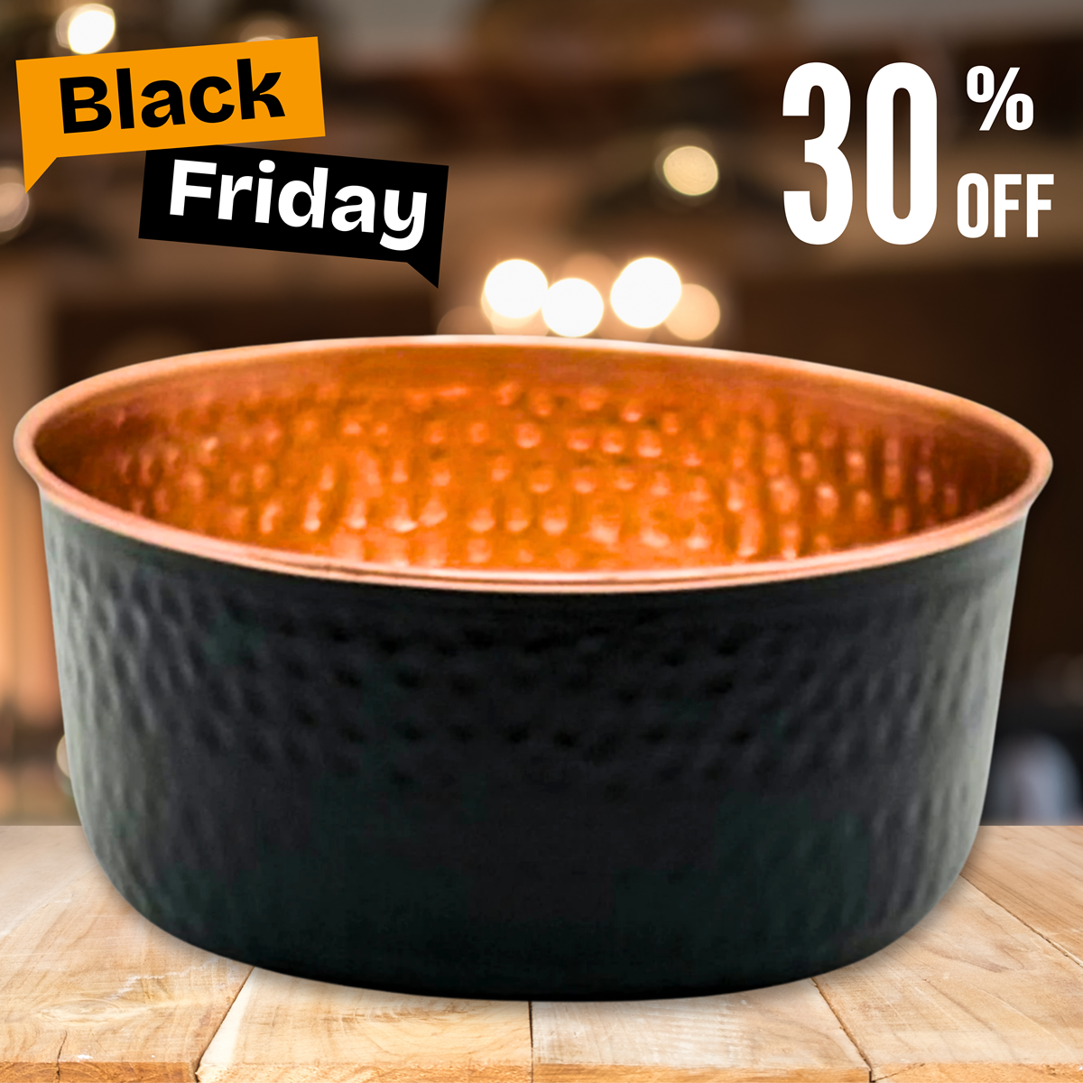 Black Friday sale on copper pet water bowl, 30% off.