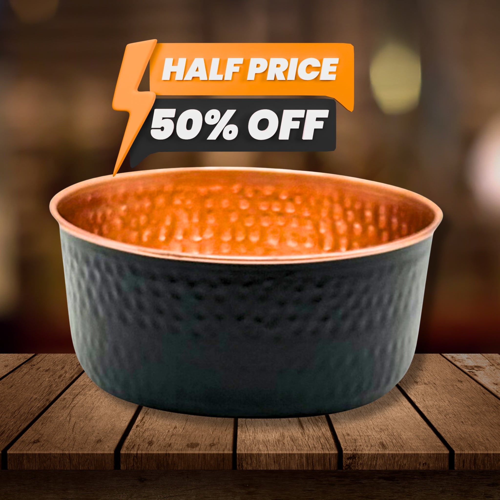 CLEARANCE Copper Pet Water Bowl