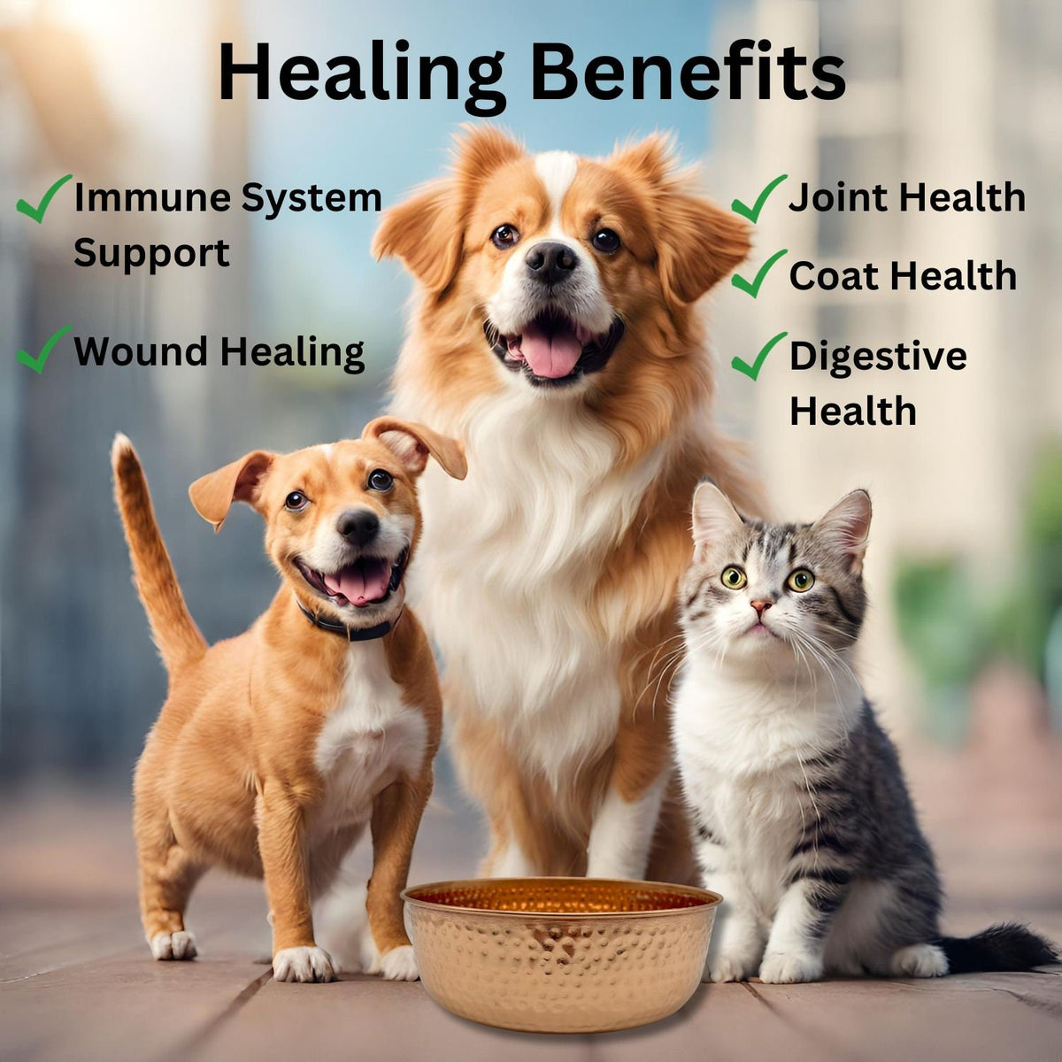 Copper bowl anti-scratch felt base that protects floors from scratches and marks - Embers Elements