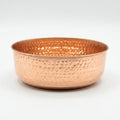 AURORA hand-hammered pure copper pet water bowl, studio product shot