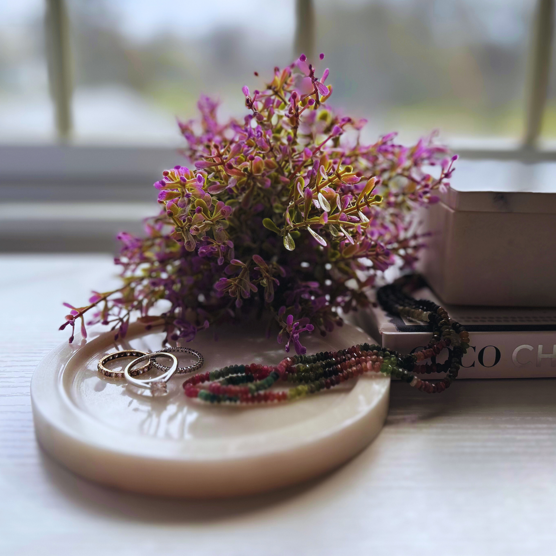 Frost handcrafted marble tray for serving purposes.