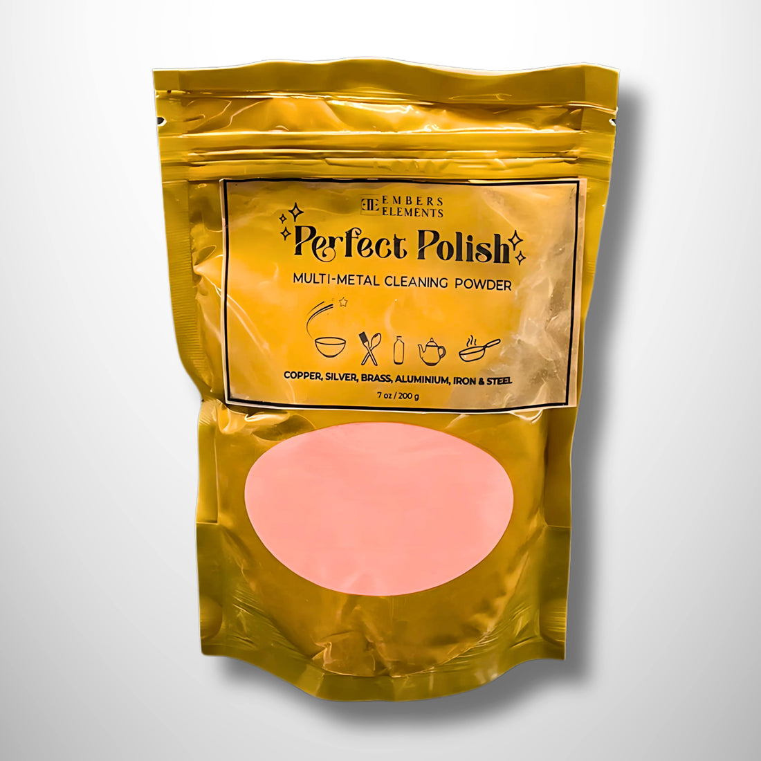 Gold packaging of Perfect Polish 3-pack bundle with a copper pet bowl on a light gray background