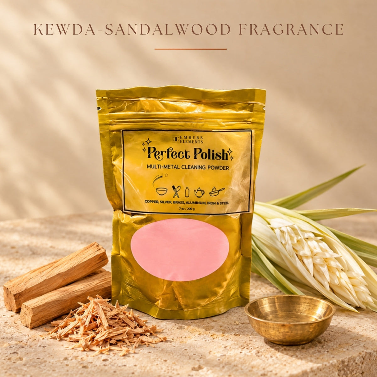 Perfect Polish copper cleaner with natural kewda-sandalwood fragrance