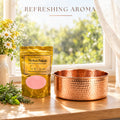 Perfect Polish copper and brass cleaner with a refreshing aroma next to a polished copper bowl