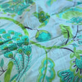 Vibrant Jaipuri block print quilt parrot-green.