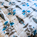 Cozy blue and gray Jaipuri quilt with block print, lightweight.