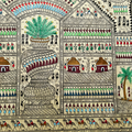 Ethnic colorful wall art with Tribal Warli painting.